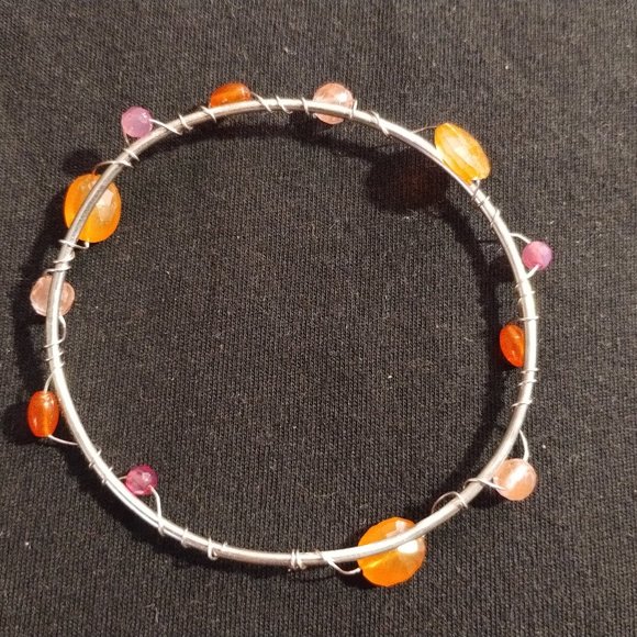 Beautiful Thin Vintage Sterling Silver Beaded Decorated Bracelets (2) - Picture 4 of 8